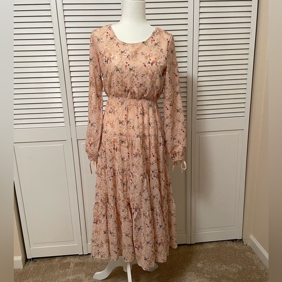 JessaKae Dresses & Skirts - JessaKae Cottagecore Maxi Dress Small Pink Floral Whimsy Fairy Spring Modest